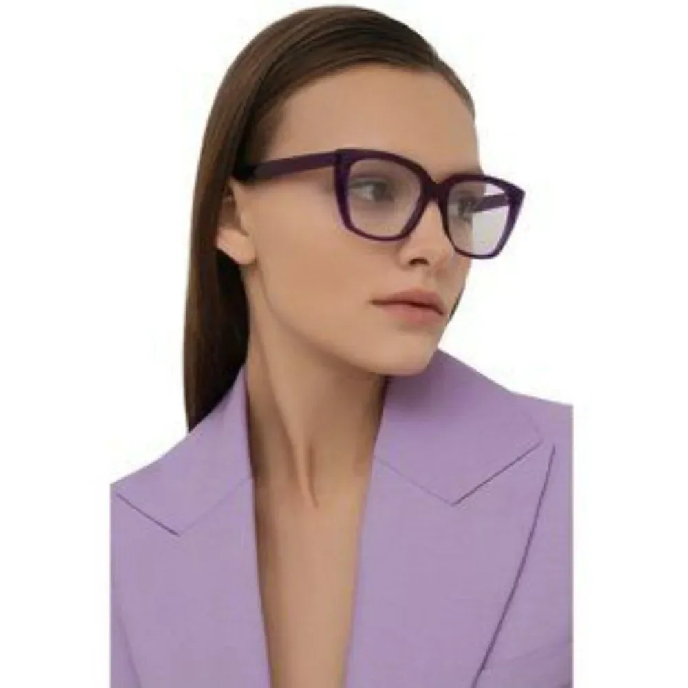 SALE! NEW Balenciaga BB0062O 003 Violet Logo Square Women Eyeglasses